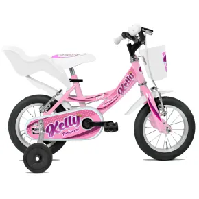 Bicicletta 12 Pollici per Bambini Bici Kelly Rosa con Rotelle Cestino