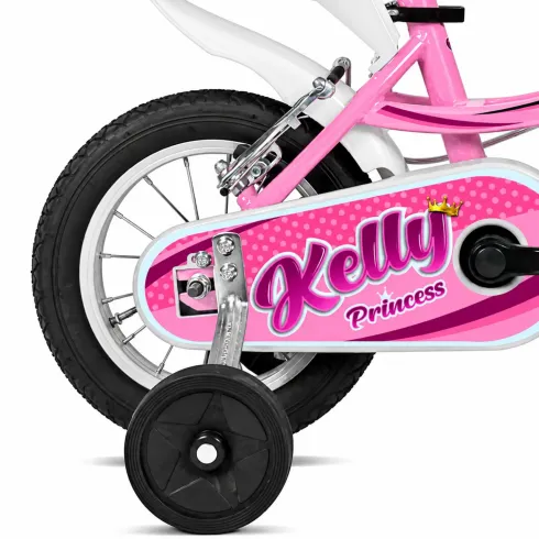 Bicicletta 12 Pollici per Bambini Bici Kelly Rosa con Rotelle Cestino