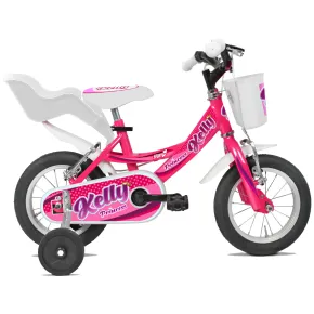 Bicicletta Fucsia 12 Pollici per Bambini Bici Kelly con Rotelle Cestino