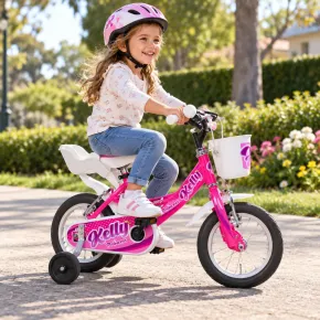 Bicicletta Fucsia 12 Pollici per Bambini Bici Kelly con Rotelle Cestino 2