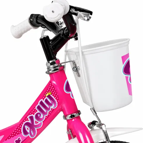 Bicicletta Fucsia 12 Pollici per Bambini Bici Kelly con Rotelle Cestino