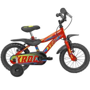 Bicicletta 14 Pollici per Bambini Rotelle Parafanghi Rosso Bici X-Roc