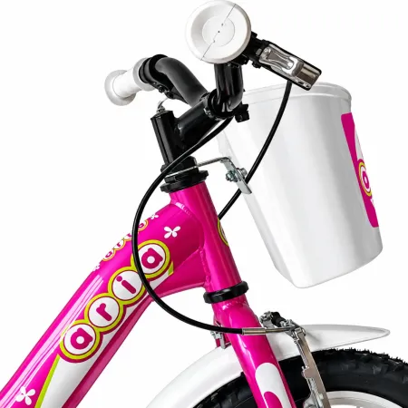 Bici Bambini Fucsia 14 Pollici Bicicletta Aria con Seggiolino Cestino