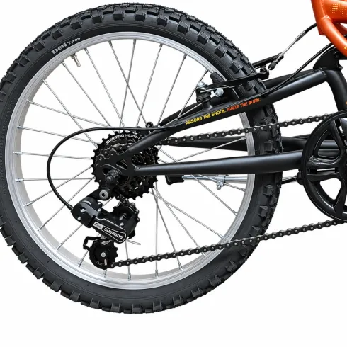 Bicicletta Bambini 20" Mountain Bike Arancione con Cambio Sospensione
