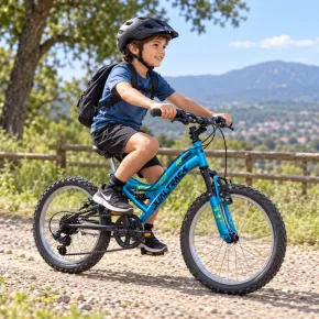 Bicicletta per Bambini Blu 20 Pollici Mountain Bike con Cambio Shimano 2