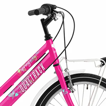 City Bike Donna 24 Pollici Bicicletta Fucsia Regolabile con Cambio