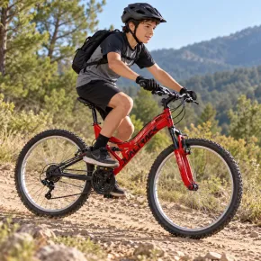 Mountain Bike Bicicletta 26 Pollici Rosso con Cambio Shimano Acciaio 2