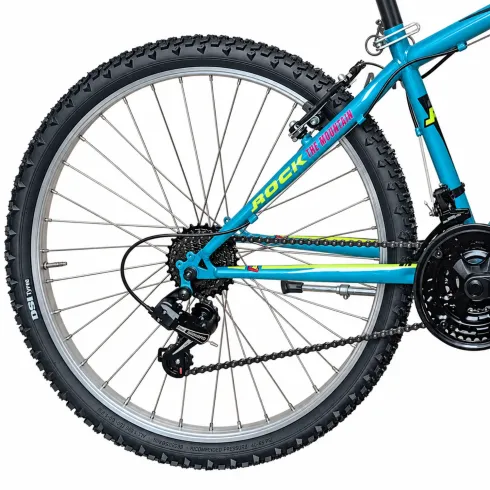 Bicicletta Blu 26 Pollici Mountain Bike 18V Shimano Bici Rockrage