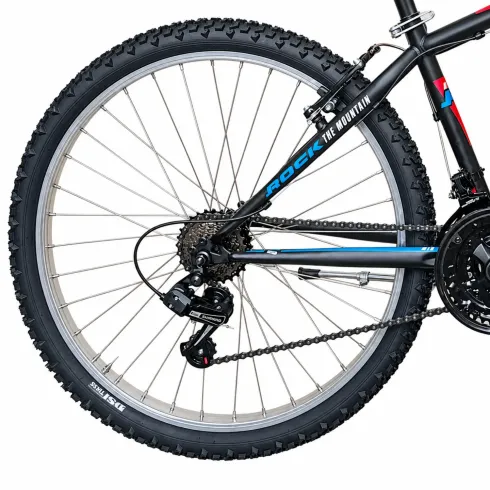 Bicicletta 26 Pollici Mountain Bike 18V Shimano Bici Rockrage Nero