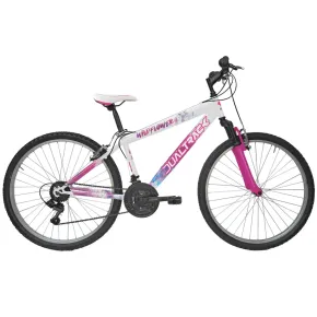 Bici 24 Pollici Bianco Rosa Shimano Bicicletta Donna Mountain Bike