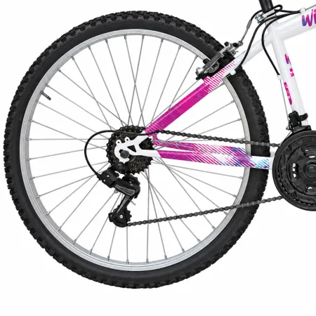 Bici 24 Pollici Bianco Rosa Shimano Bicicletta Donna Mountain Bike