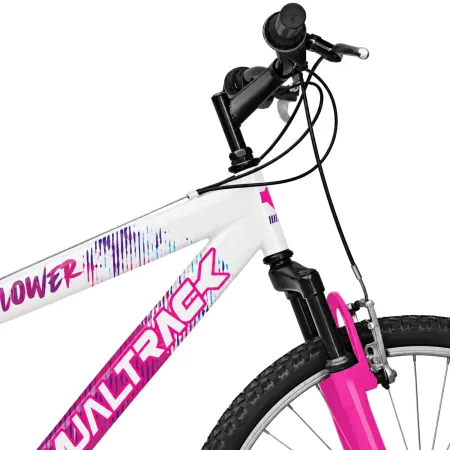 Bici 24 Pollici Bianco Rosa Shimano Bicicletta Donna Mountain Bike