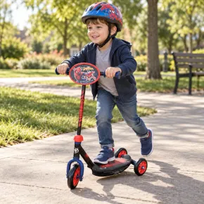 Monopattino per Bambini Spiderman Marvel 3 Ruote Manubrio Regolabile 2