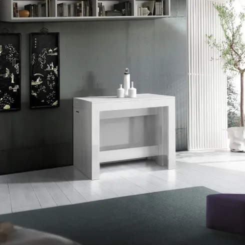 Set 2 Panche Allungabili da Pranzo 66-290 cm Bianco Larice Salvaspazio