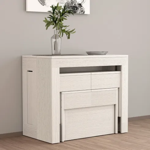 Set 2 Panche Allungabili da Pranzo 66-290 cm Bianco Larice Salvaspazio