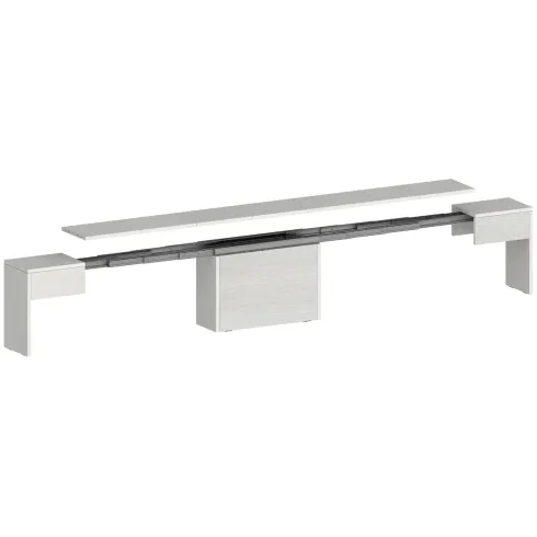 Set 2 Panche Allungabili da Pranzo 66-290 cm Bianco Larice Salvaspazio