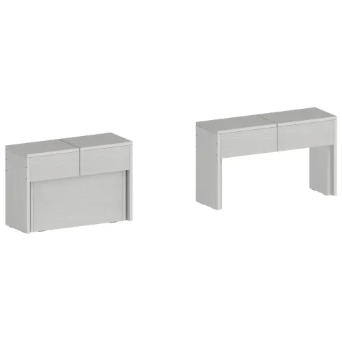 Set 2 Panche Allungabili da Pranzo 66-290 cm Bianco Larice Salvaspazio