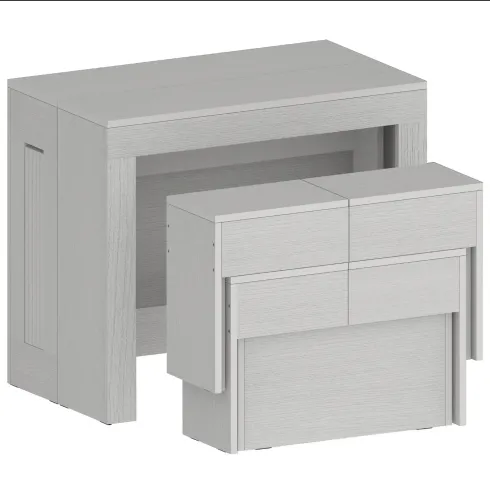 Set 2 Panche Allungabili da Pranzo 66-290 cm Bianco Larice Salvaspazio