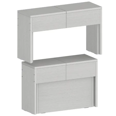 Set 2 Panche Allungabili da Pranzo 66-290 cm Bianco Larice Salvaspazio