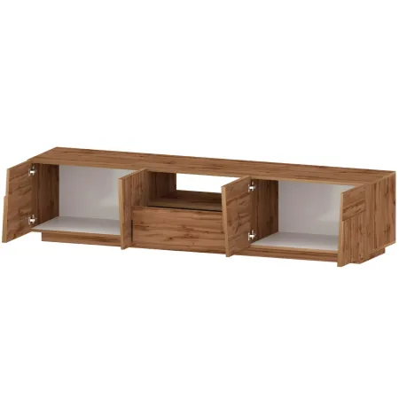 Mobile da Soggiorno Porta TV 4 Ante Cassetto 220 cm Rovere Moderno