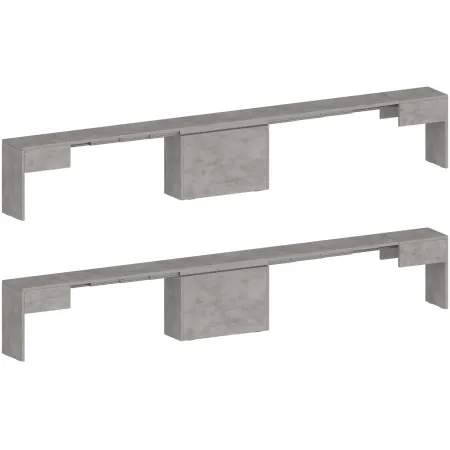 Panca Allungabile Set 2 Pezzi 66-290 cm Grigio Salvaspazio Soggiorno
