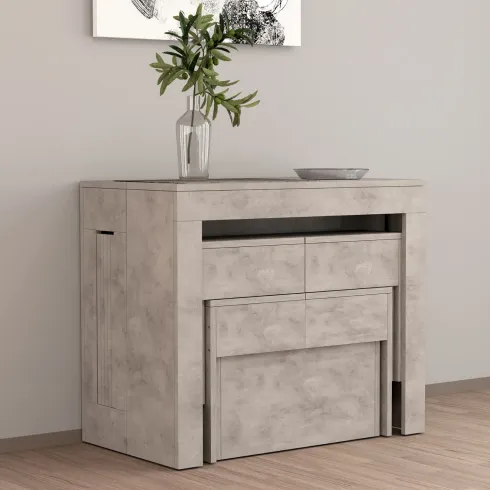 Panca Allungabile Set 2 Pezzi 66-290 cm Grigio Salvaspazio Soggiorno