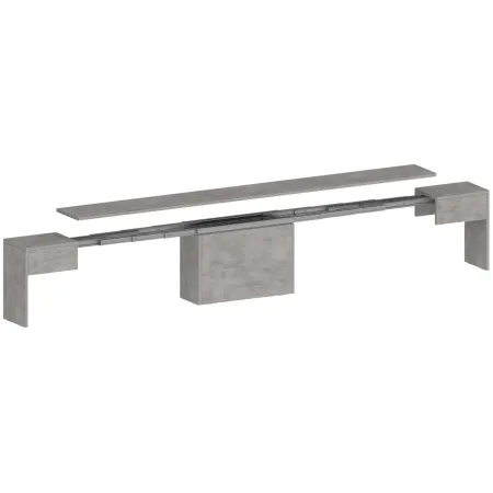 Panca Allungabile Set 2 Pezzi 66-290 cm Grigio Salvaspazio Soggiorno