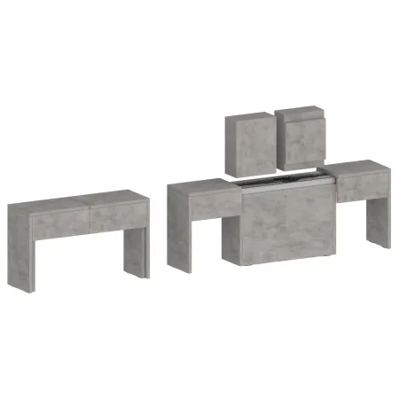Panca Allungabile Set 2 Pezzi 66-290 cm Grigio Salvaspazio Soggiorno