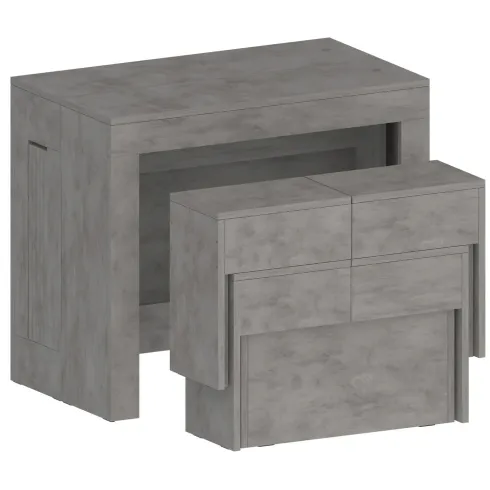 Panca Allungabile Set 2 Pezzi 66-290 cm Grigio Salvaspazio Soggiorno