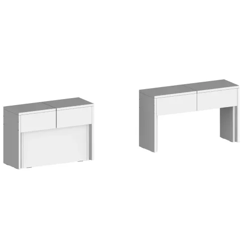 Set 2 Panche Allungabili Sovrapponibili Bianco 66-290 cm da Pranzo
