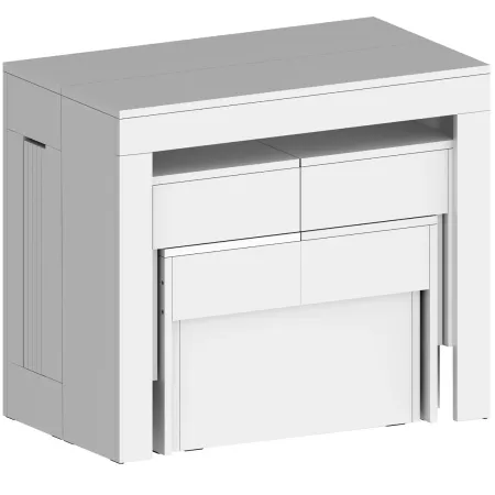 Set 2 Panche Allungabili Sovrapponibili Bianco 66-290 cm da Pranzo