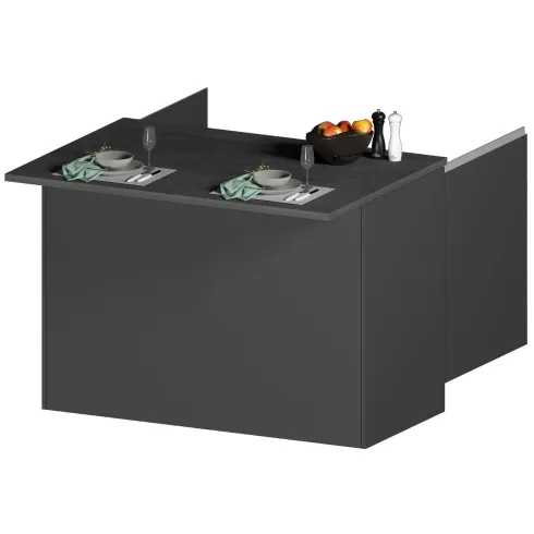 Mobile Isola per Cucina Antracite Piano Report con 2 Ante 125x90 cm