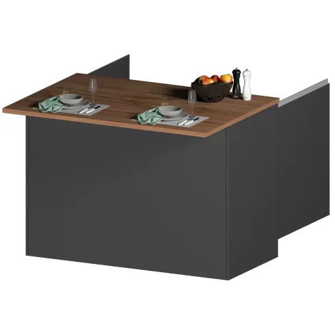 Isola Cucina Centrale Antracite Piano Appoggio Effetto Rovere 125 cm