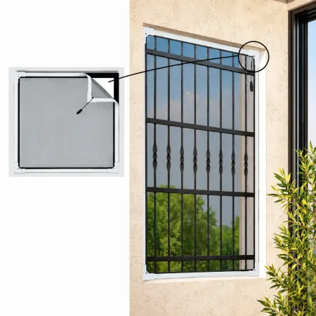 Zanzariera per Grate con Magnete Perimetrale Bianco 130x260 cm