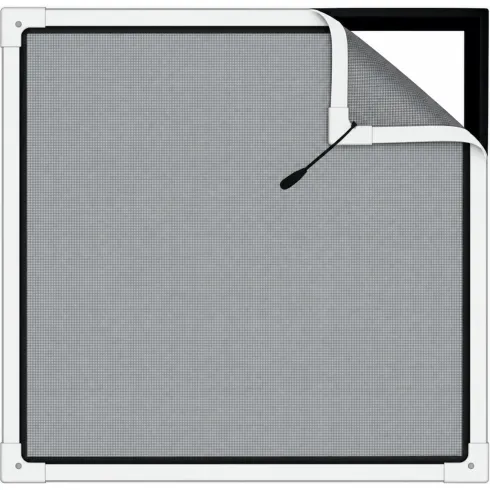 Zanzariera per Grate 150x150 cm Bianco con Magnete Perimetrale