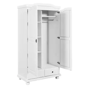 Armadio 2 Ante 2 Cassetti con Ripiani e Appendiabiti Cabina Guardaroba 2