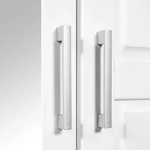 Armadio 3 Ante Bianco Specchio Cassetti Appendiabiti Camera da Letto