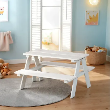 Tavolo da Giardino Pic Nic in Legno per Bambini Bianco