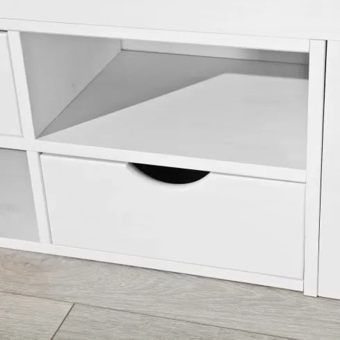 Letto alla Francese 140x200 Bianco Rete a Doghe con Cassetti una piazza e mezzo | Bricoshop24