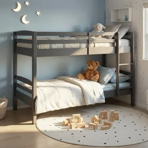 2 Letti Singoli a Castello per Materasso 90x200 Rete a Doghe Cameretta Bambini | BricoShop24