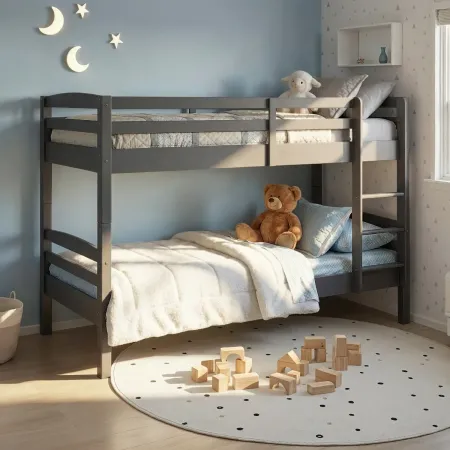 2 Letti Singoli a Castello per Materasso 90x200 Rete a Doghe Cameretta Bambini | BricoShop24