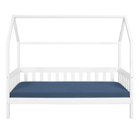 Letto singolo 90x200 cm Bianco con Tetto Doghe