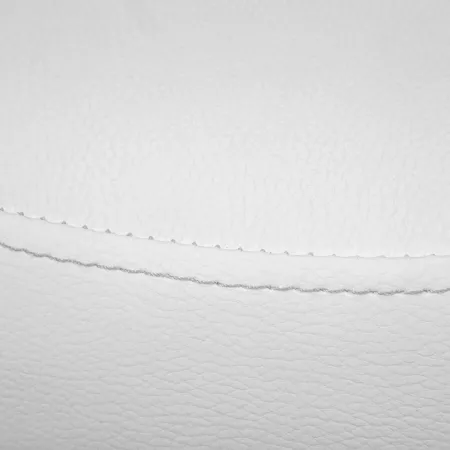 Sgabello Basso con Ruote a Rotelle Bianco Ecopelle in Metallo Imbottito Cucina | BricoShop24