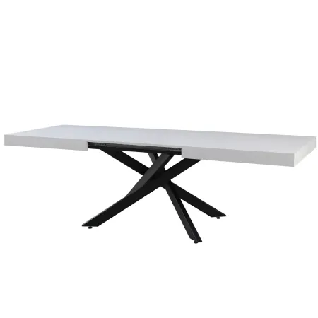Tavolo Allungabile Bianco da Pranzo 160-240 cm Rettangolare 8 Posti