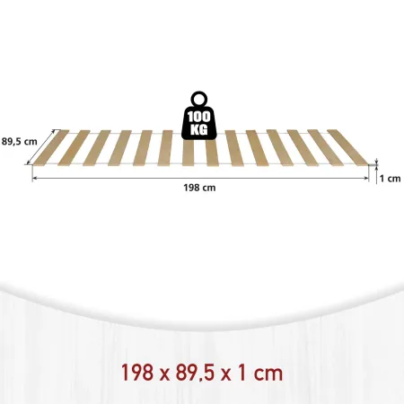 Rete a Doghe Flessibili Letto singolo 90x200 cm in Legno Multistrato