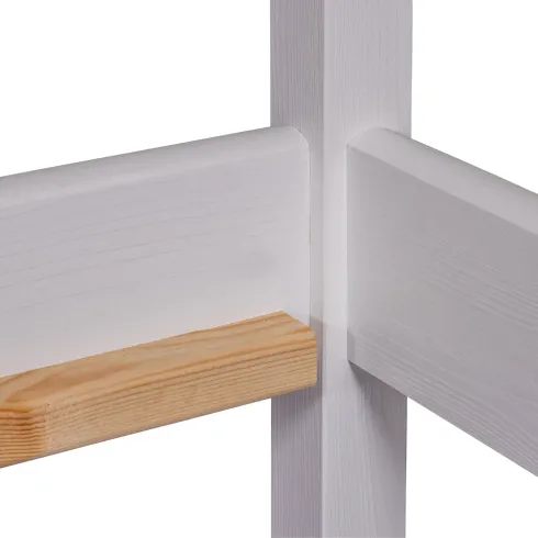 Letto Singolo 90x200 cm Struttura a Casetta in Legno Massello Bianco