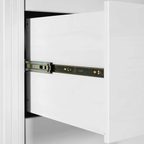 Cassettiera Camera da Letto in Legno Bianco Rovere Mobile 3 Cassetti