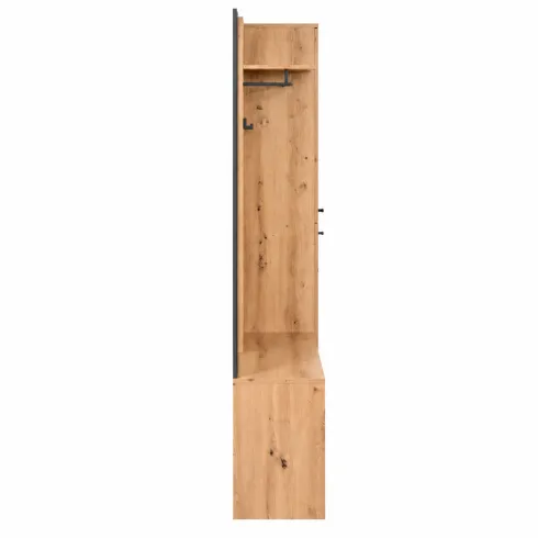 Appendiabiti Mobile Ingresso con Anta Specchio Panca Quercia Antracite