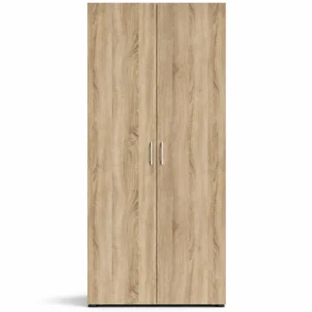 Armadio 2 Ante Rovere Guardaroba Camera da Letto con Appendiabiti