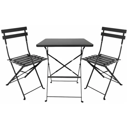 Outlet Set Tavolo da Giardino Quadrato 70x70 cm 2 Sedie Antracite